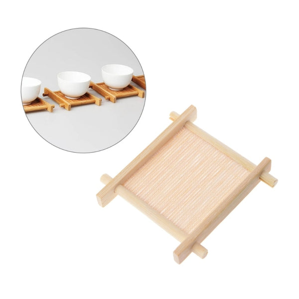 Mini Solid Wood Tea Coaster